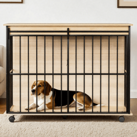 Dog crate furniture, large-sized dog crate suitable for medium to large dogs, wooden dog kennel furniture