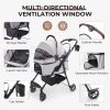 4-Wheel Foldable Pet Stroller for Dogs & Cats 360° Rotating Wheels, Separable Carrier & Travel Bag for Small Animals